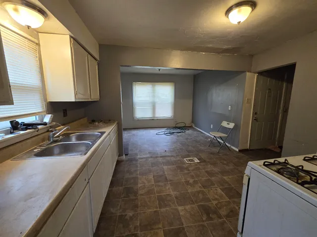 an empty room with windows