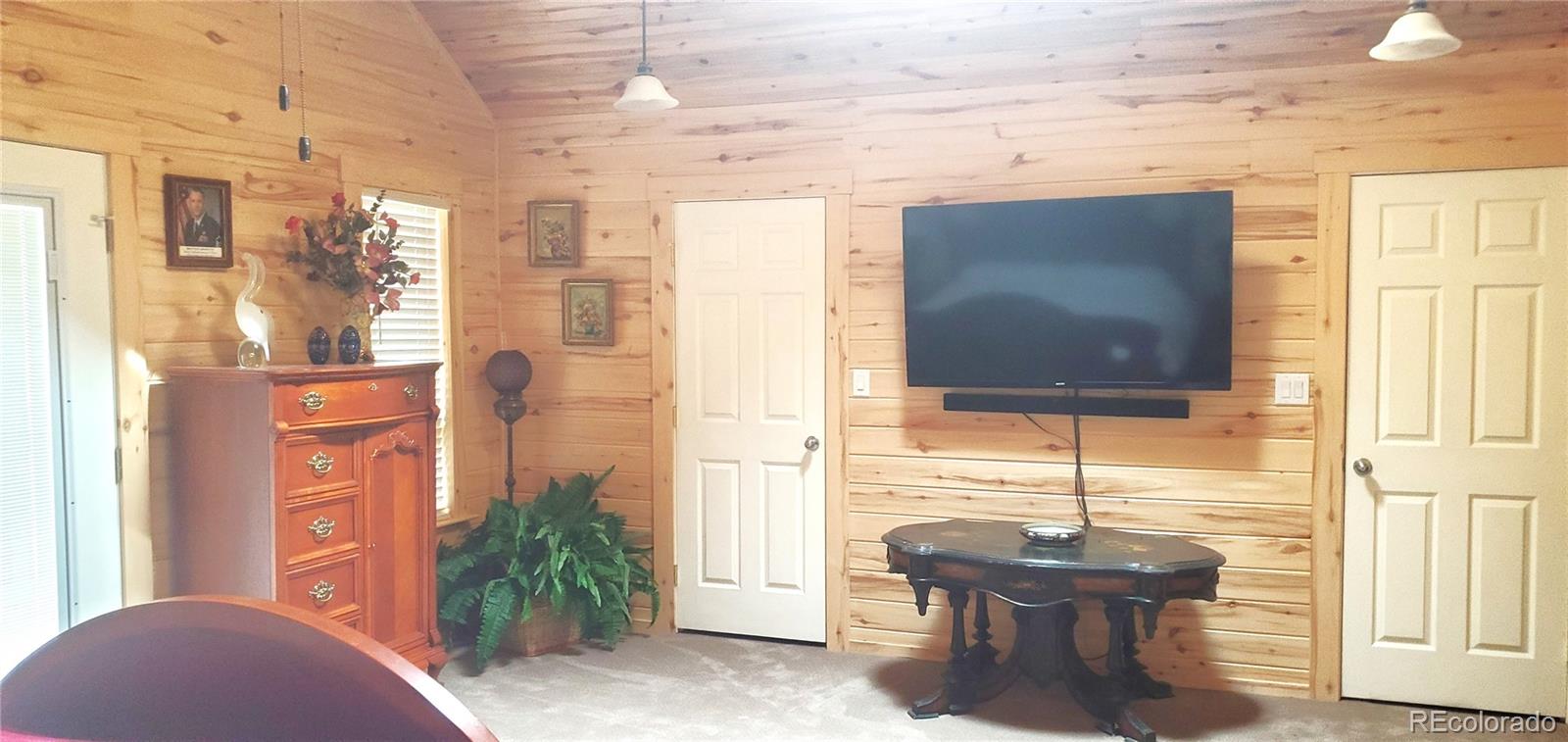 2137 Riccardo Lane Fort Garland, CO 81133 - Photo 28 of 50 a living room with fireplace furniture and a flat screen tv