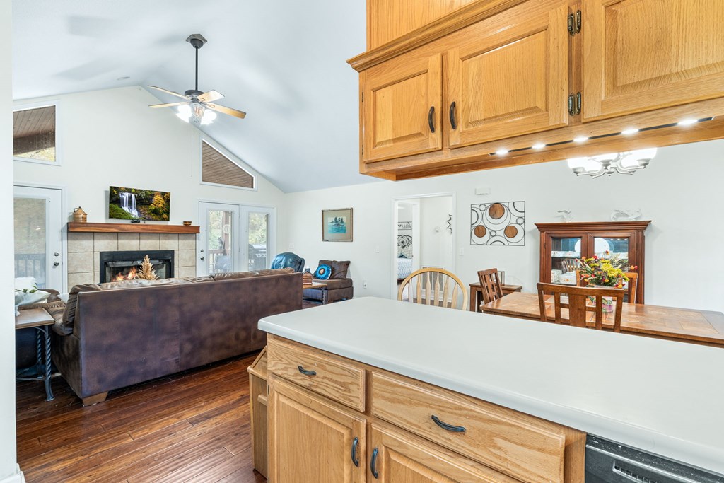251 Rivers Edge Drive Hayesville, NC 28904 - Photo 15 of 45 a living room with furniture and a fireplace