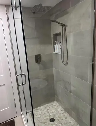 a bathroom with a shower