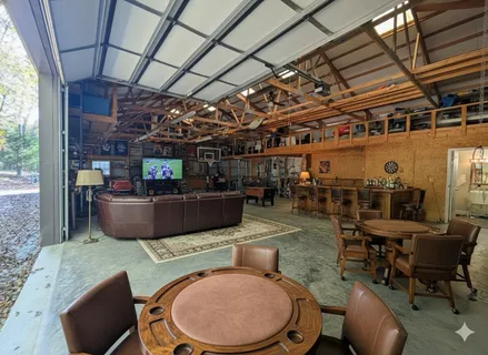 a backyard of a house with lots of green space