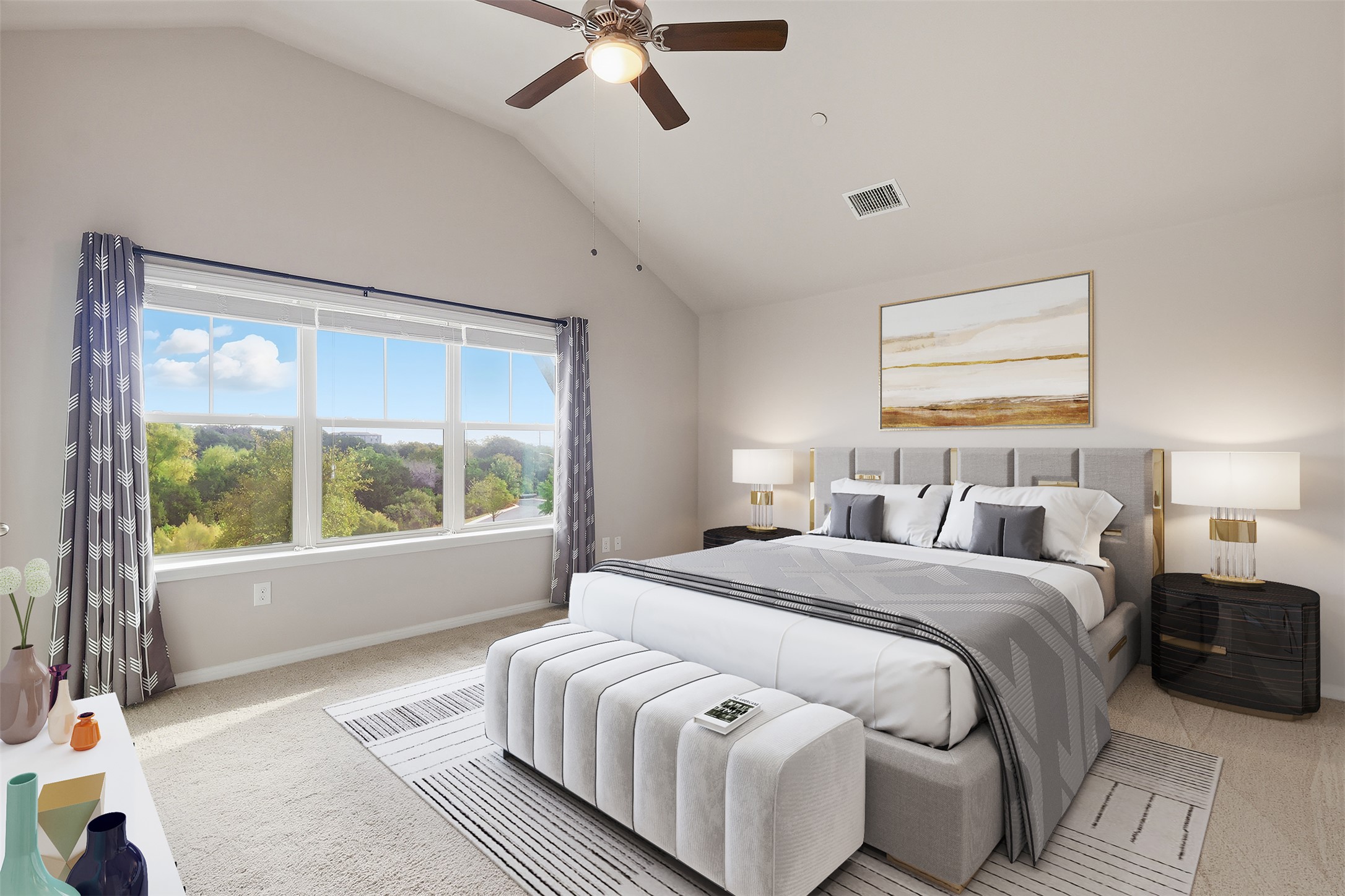 516 East Slaughter Lane, Unit 2303 Austin, TX 78744 - Photo 1 of 1 a bedroom with a large bed and a large window