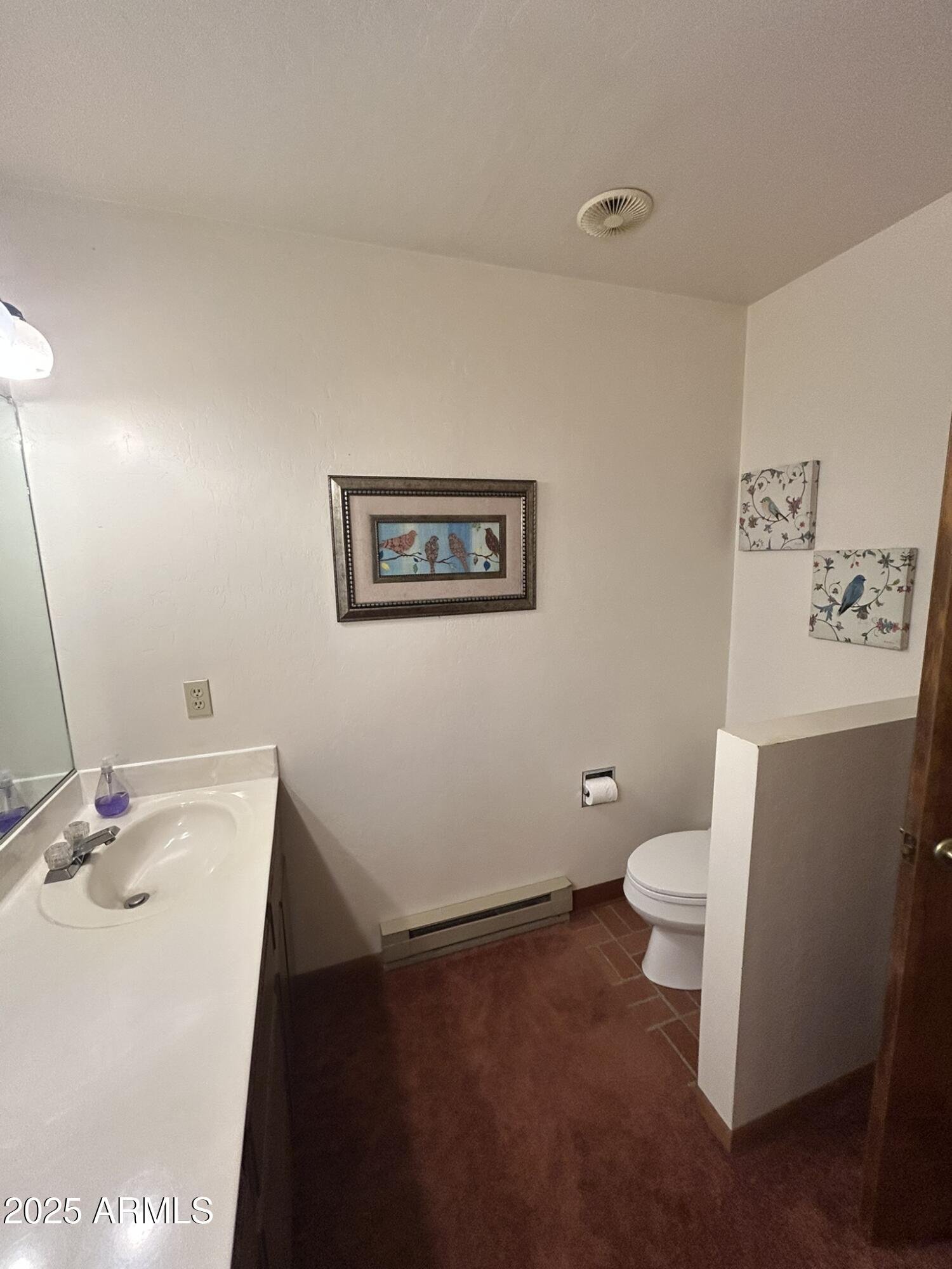 3 County Road Greer, AZ 85927 - Photo 35 of 65 a bathroom with a sink mirror vanity and toilet