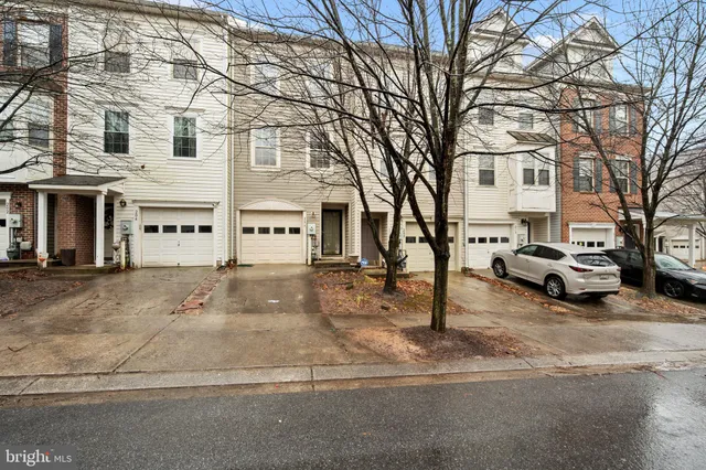 a view of a white house with a large tree