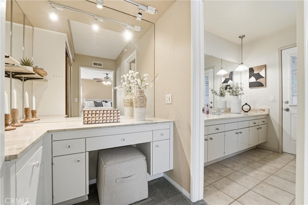 544 Firethorne Street Brea, CA 92821 - Photo 20 of 39 Vanity area attaches to the Primary Bathroom, complete with walk-in shower!