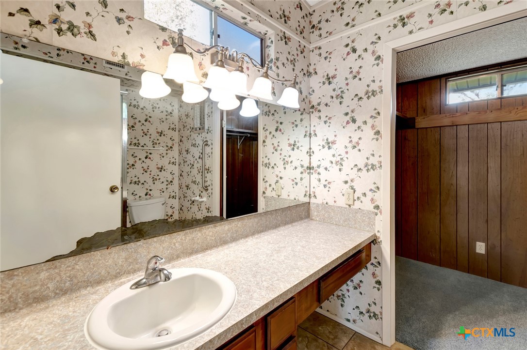 293 County Road 406 Edna, TX 77957 - Photo 26 of 48 a bathroom with a sink and a mirror