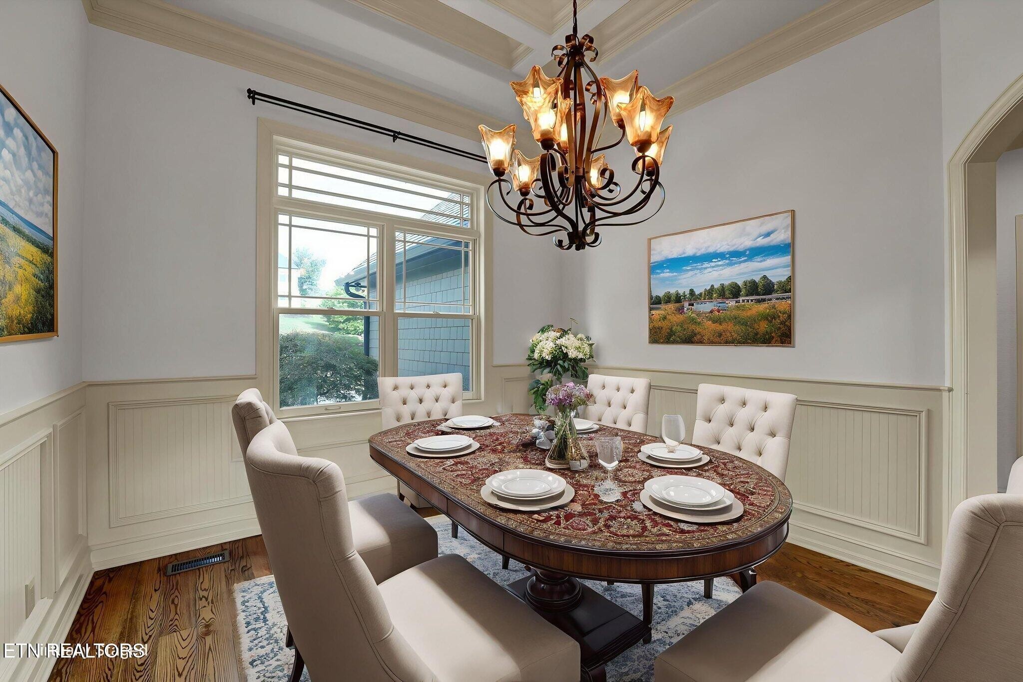 494 Chestnut Lane Loudon, TN 37774 - Photo 8 of 58 a view of a dining room with furniture wooden floor and chandelier