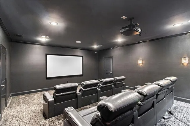 a projector room with furniture