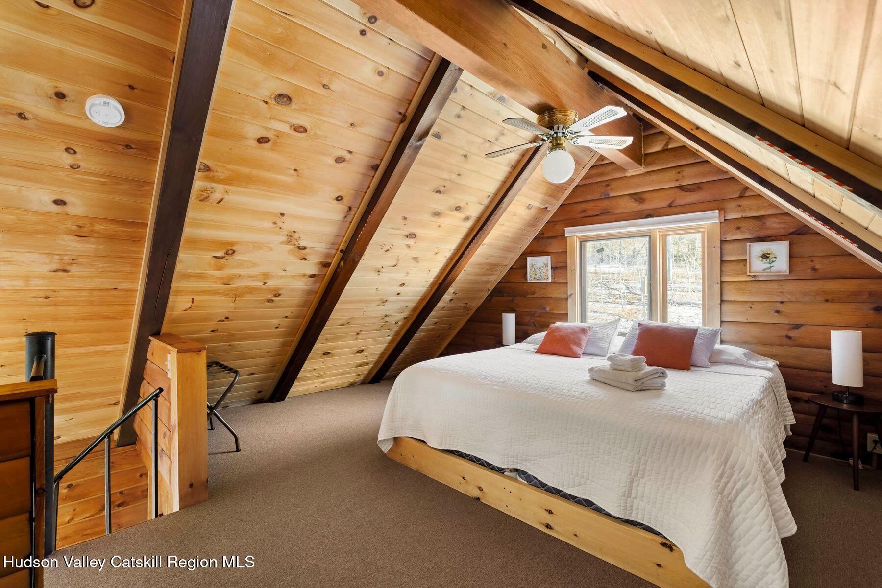 191 Mill Road Margaretville, NY 12455 - Photo 22 of 26 Loft Bedroom with Vaulted Ceiling