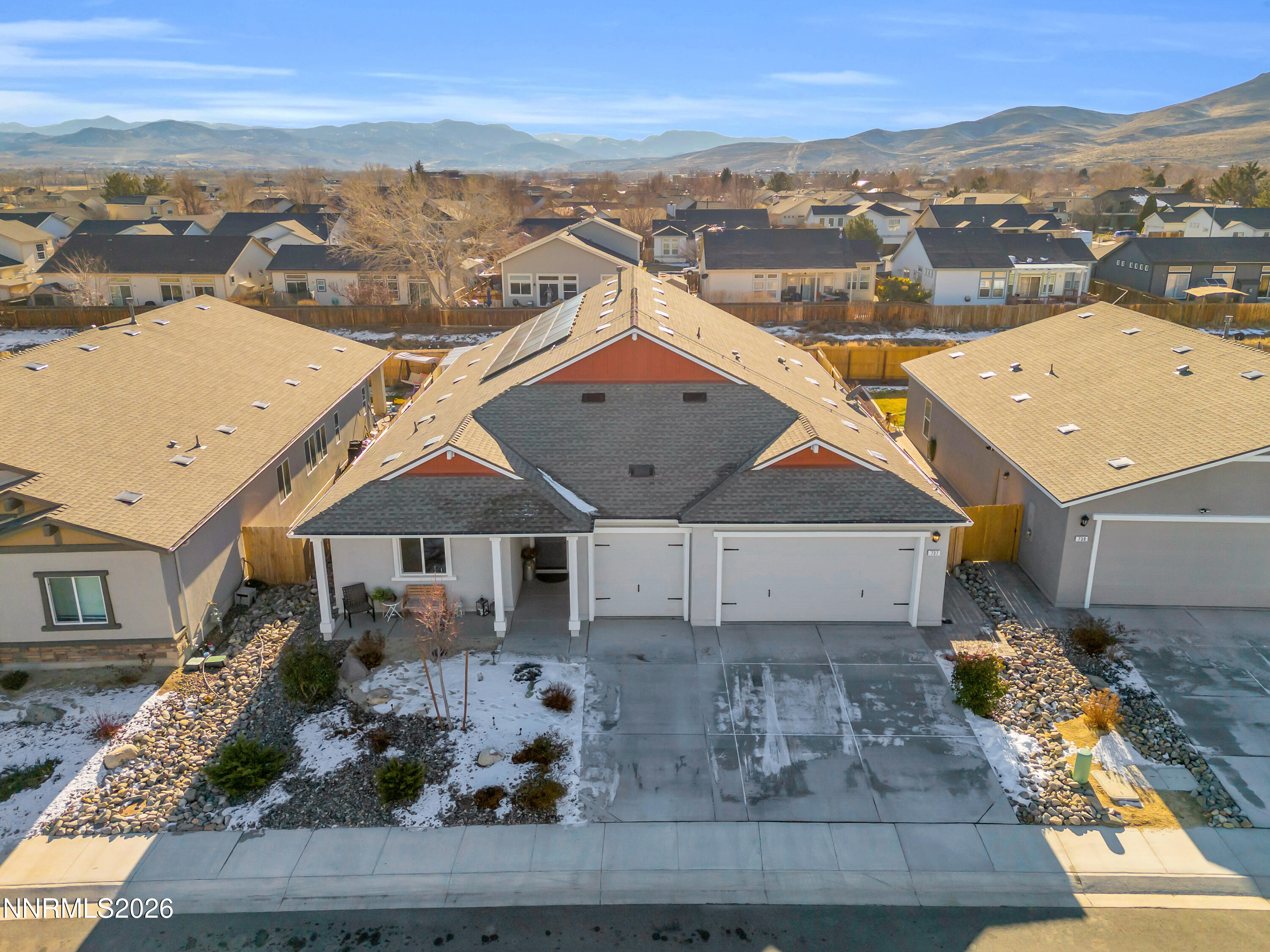 737 Butte Crk Road Dayton, NV 89403 - Photo 33 of 34 an aerial view of a house with a yard lake view and mountain view in back