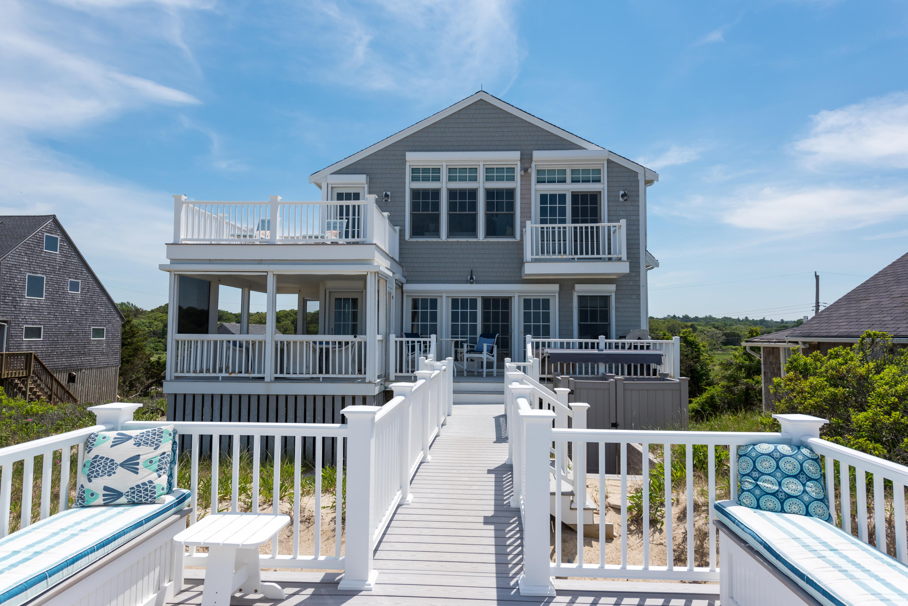 a front view of a house with a porch
