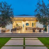 a view of swimming pool with a yard