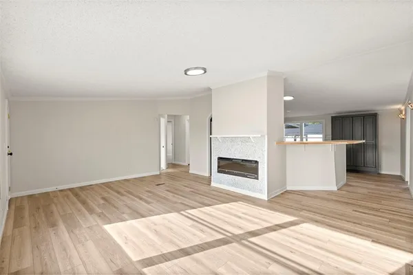 a view of a livingroom with a fireplace