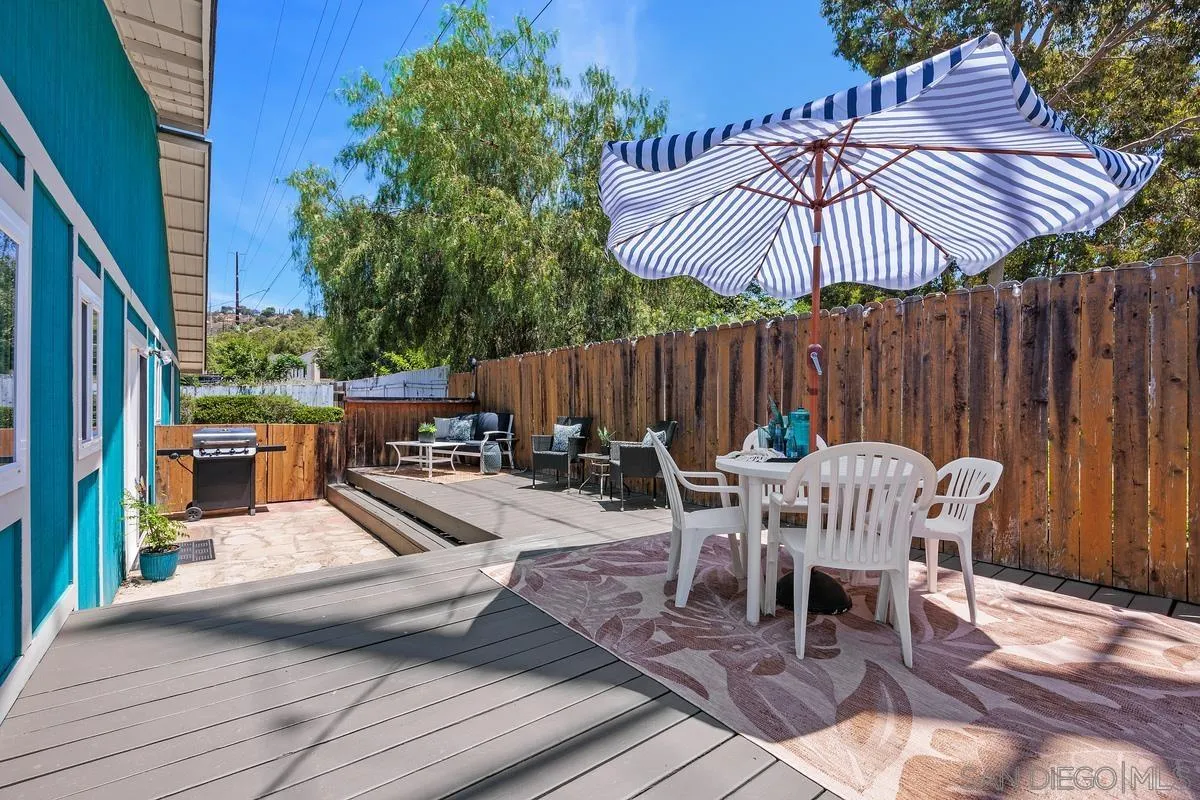 13961 Eastern Street Poway, CA 92064 - Photo 23 of 29 a view of a chairs and table in patio with wooden fence