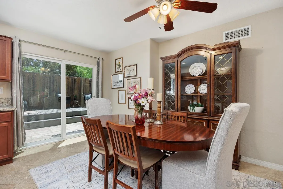 13961 Eastern Street Poway, CA 92064 - Photo 8 of 29 a dining room with furniture a flat screen tv and a large window