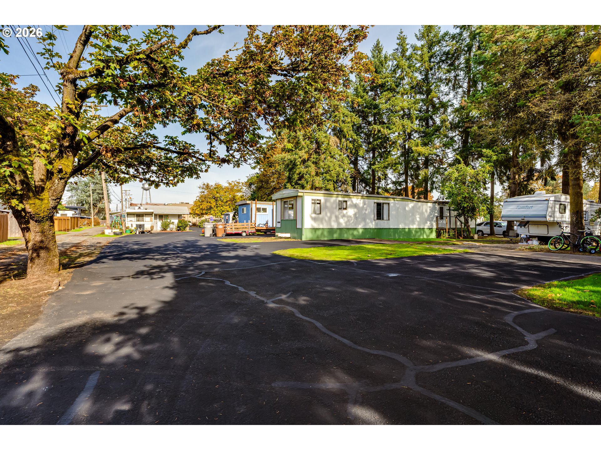 351 Front Street Junction City, OR 97448 - Photo 19 of 29 a view of yard with swimming pool and trees