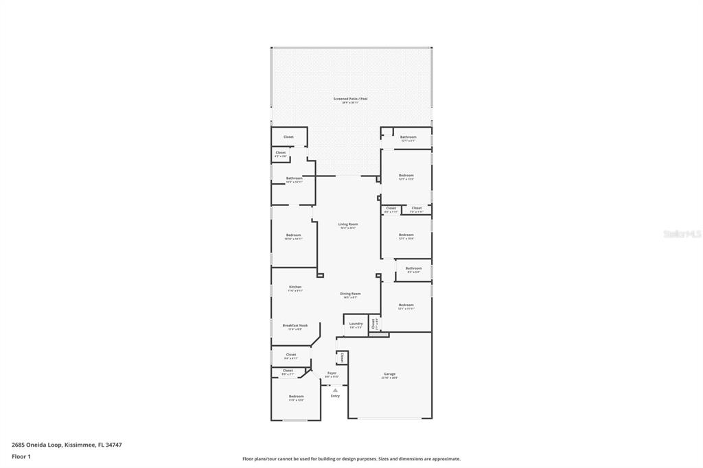 2685 Oneida Loop Kissimmee, FL 34747 - Photo 40 of 54 a picture of a floor plan