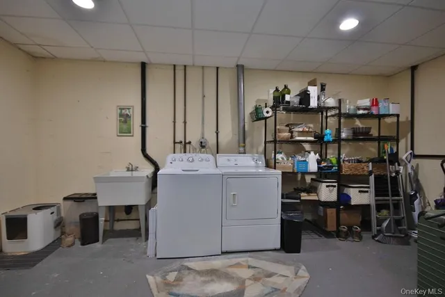 a balcony with furniture and a potted plant