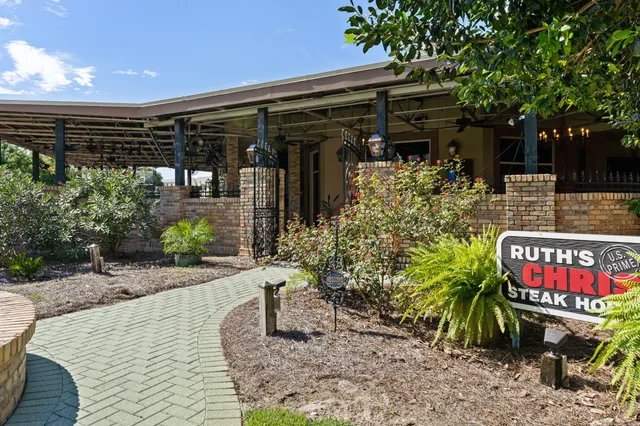 an aerial view of a garden