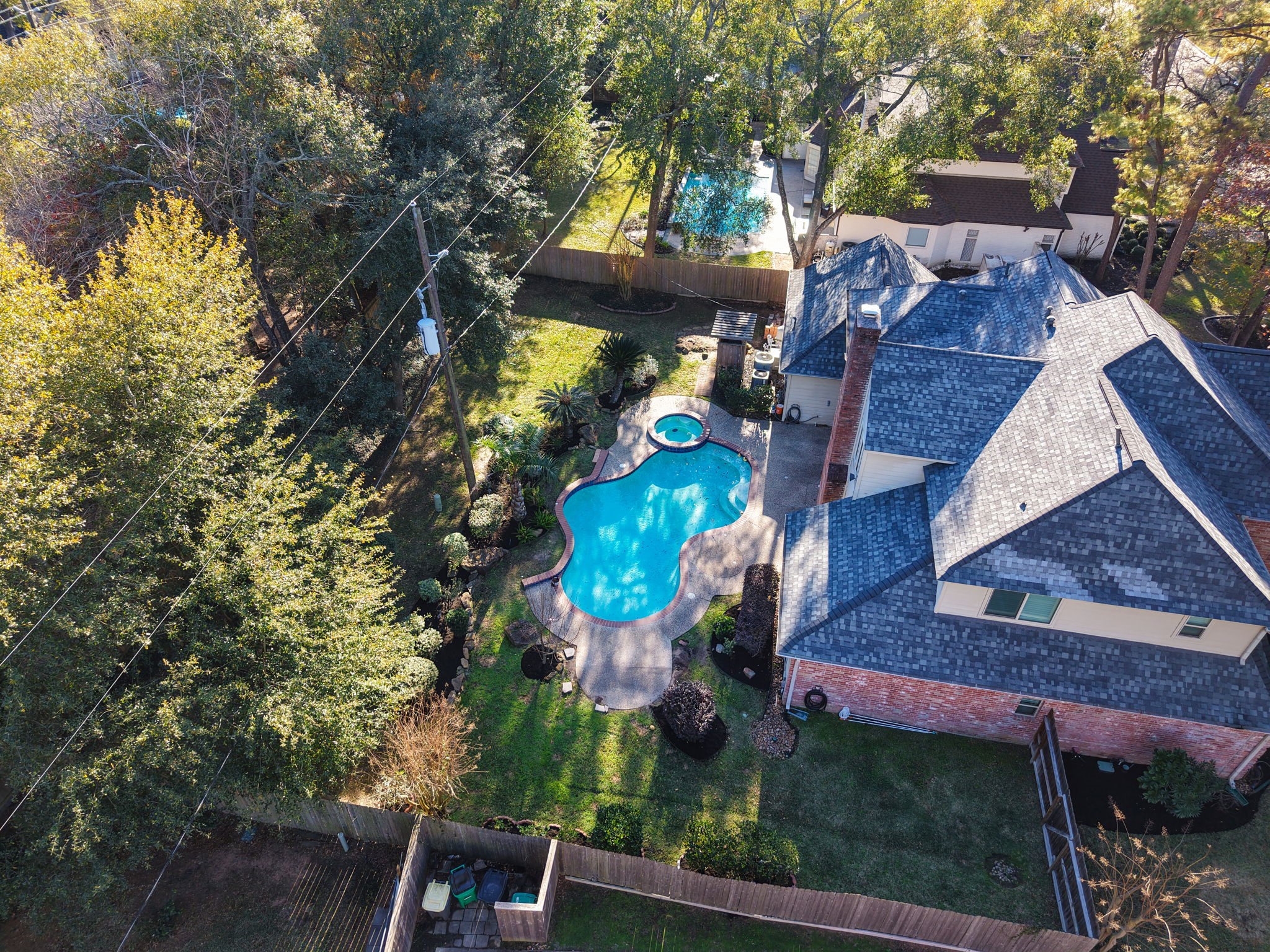 9311 Windrush Drive Spring, TX 77379 - Photo 45 of 50 Aerial view of back yard.