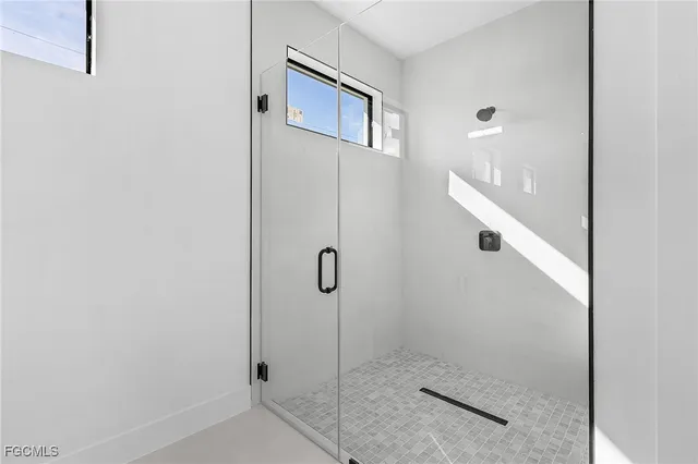 a bathroom with a shower