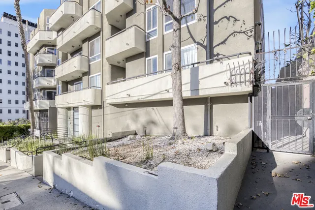 a view of a building with a outdoor space