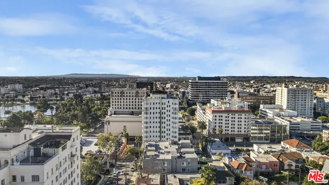 a view of a city with tall buildings