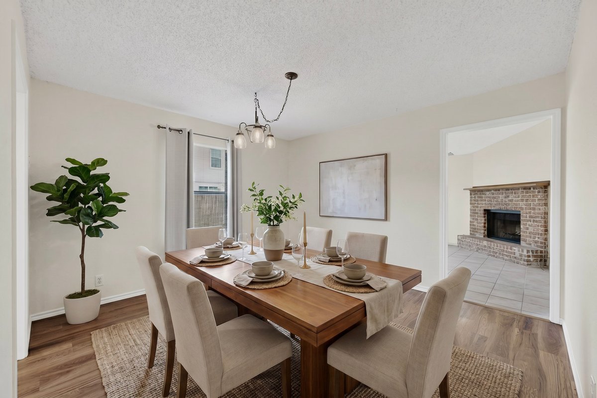 12800 Old San Antonio Road, Unit A Manchaca, TX 78652 - Photo 9 of 28 Virtually staged dining room