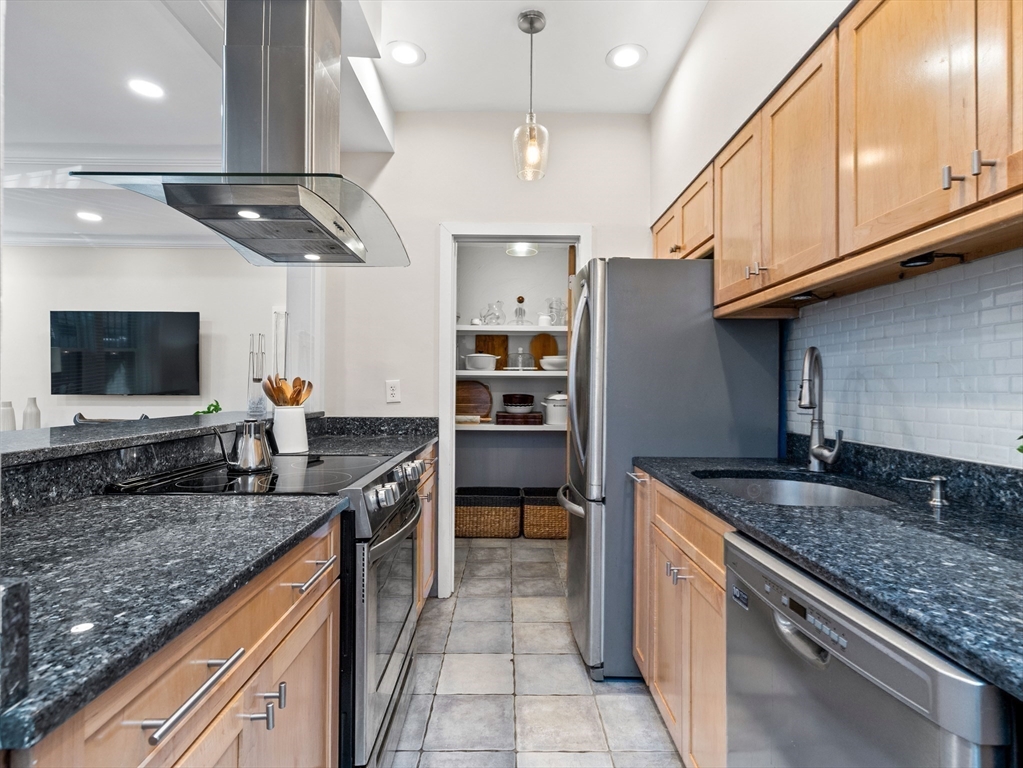 37 East Springfield Street, Unit 1 Boston, MA 02118 - Photo 11 of 18 a kitchen with stainless steel appliances granite countertop a sink and a stove