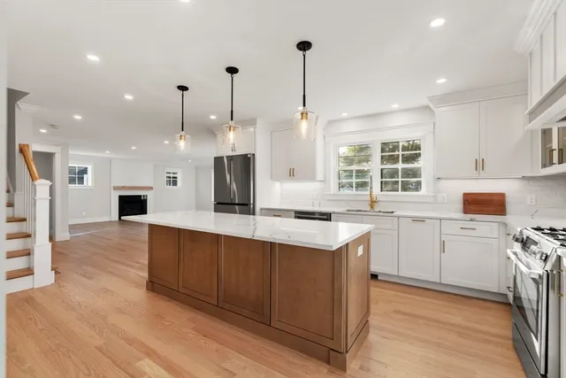 a large kitchen with lots of counter space and appliances