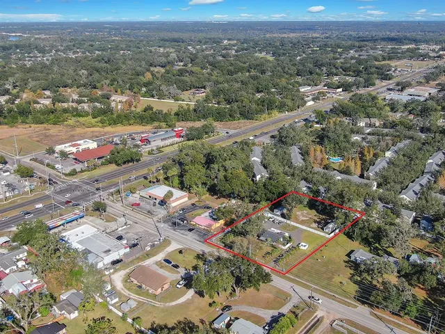 an aerial view of a city