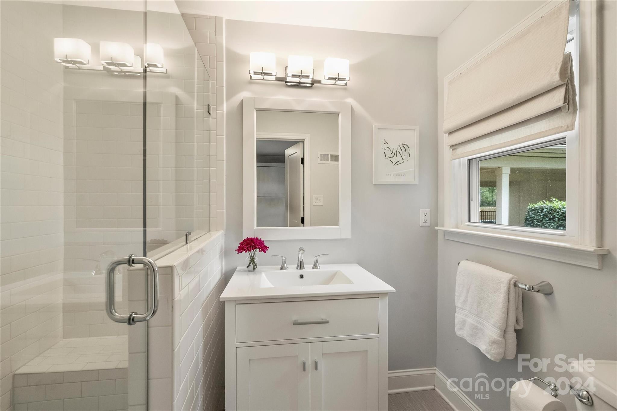 5501 Seacroft Road Charlotte, NC 28210 - Photo 22 of 37 a bathroom with a sink vanity and mirror