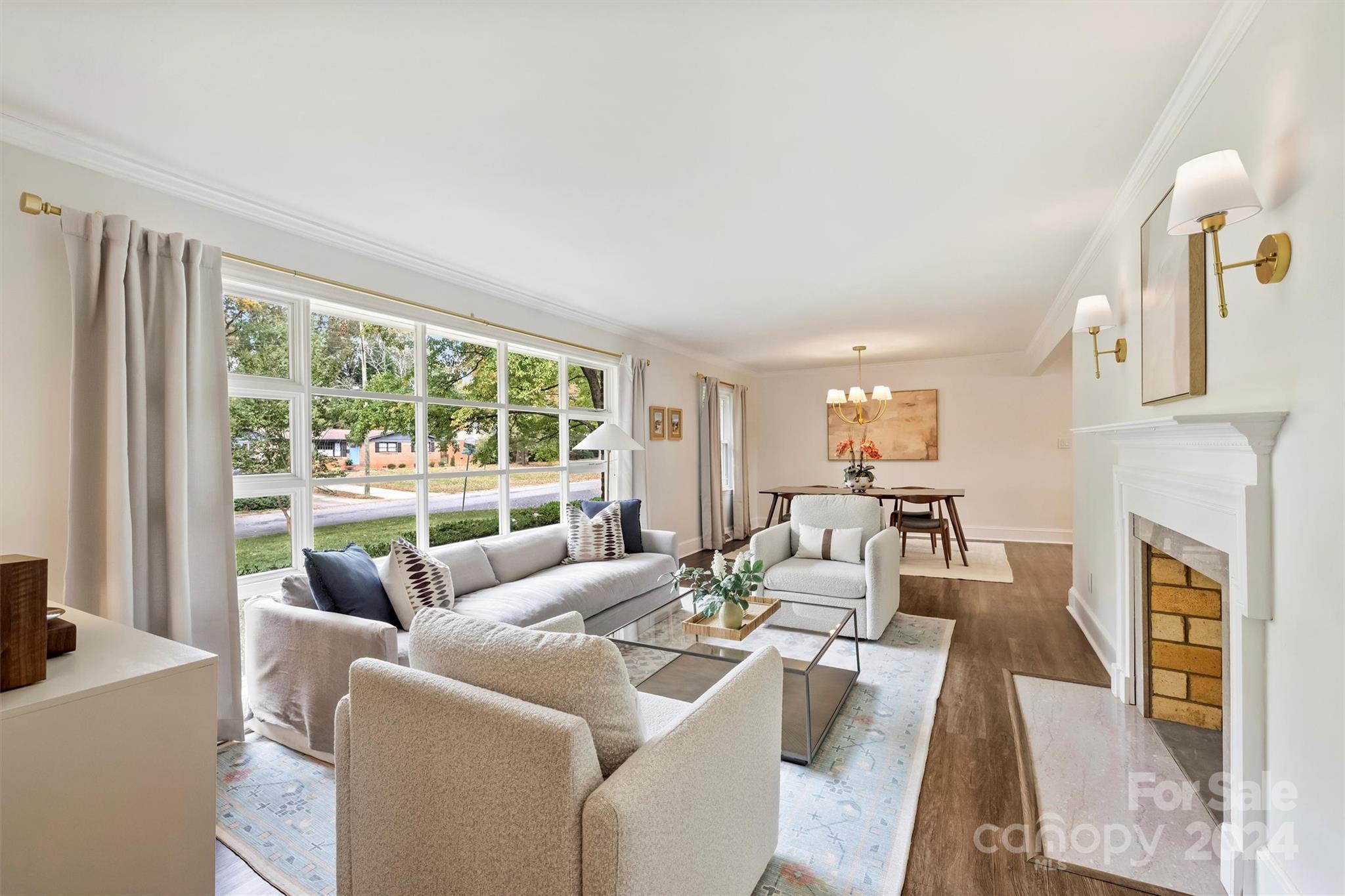 5501 Seacroft Road Charlotte, NC 28210 - Photo 6 of 37 a living room with furniture and a fireplace