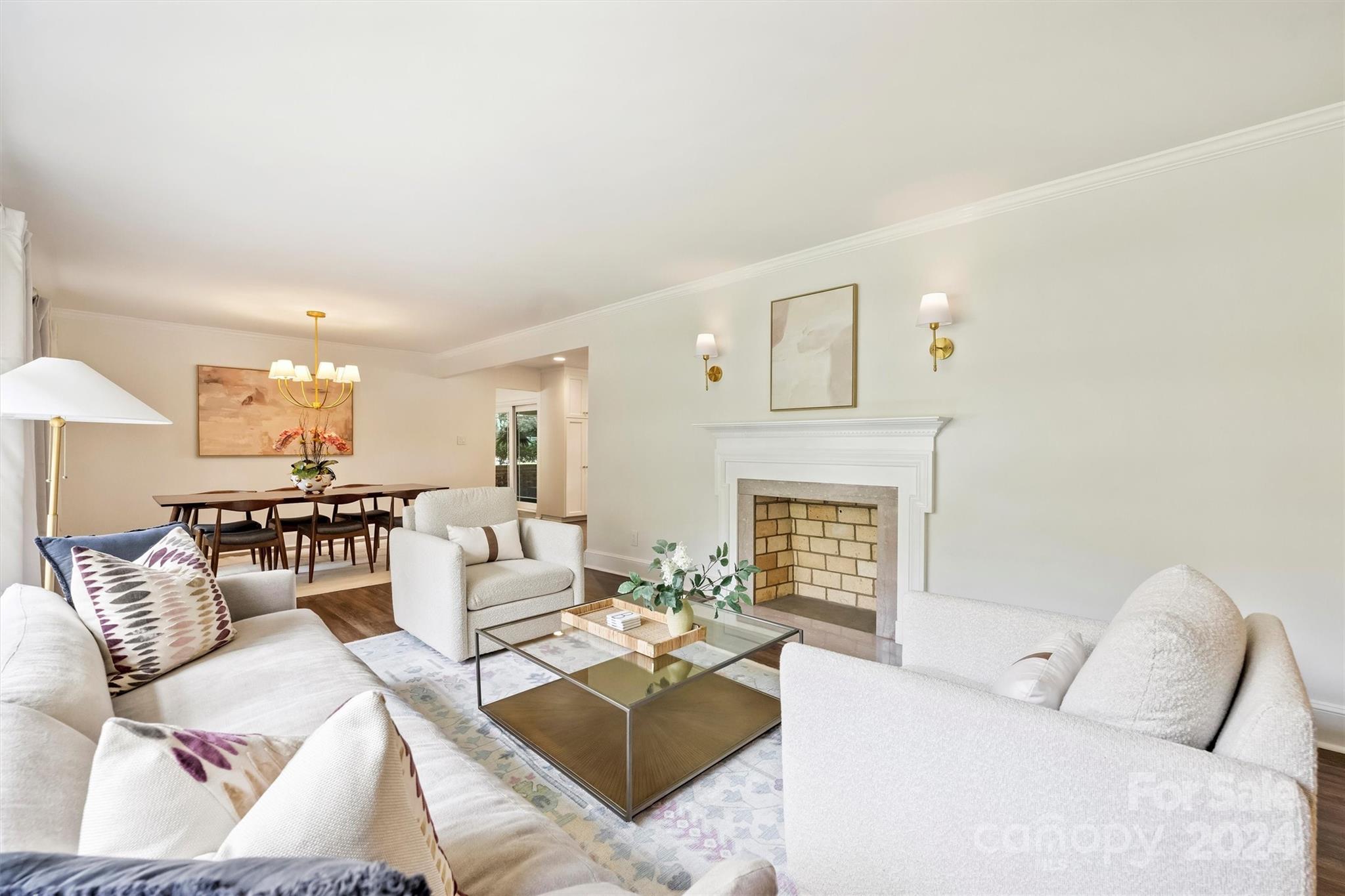 5501 Seacroft Road Charlotte, NC 28210 - Photo 7 of 37 a living room with furniture and a fireplace