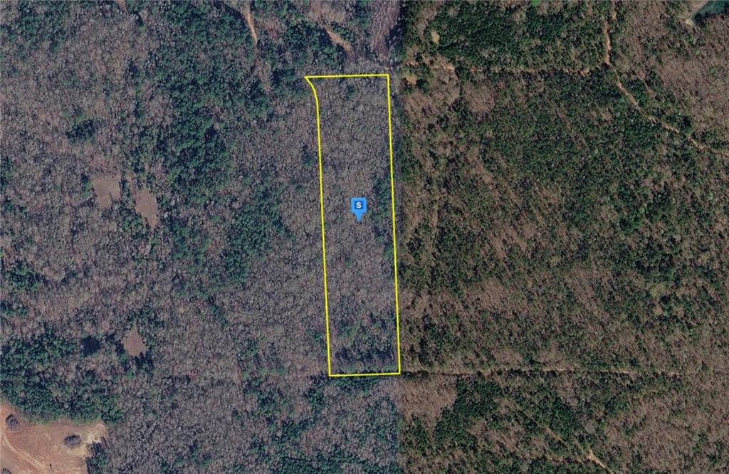 10 Peterson Road Eufaula, AL 36027 - Photo 2 of 4 Aerial Survey. Illustrating the boundaries of the property within a wooded area