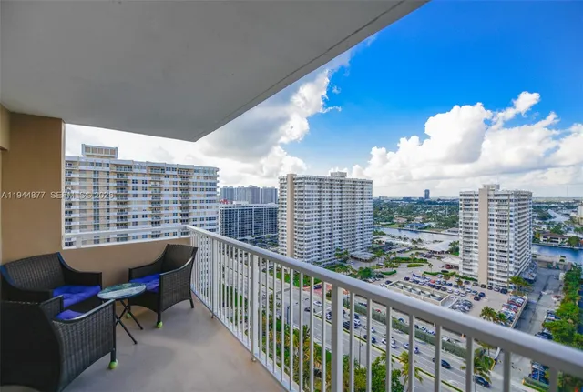 a view of city from balcony