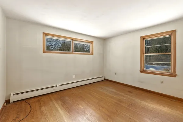 an empty room with a window