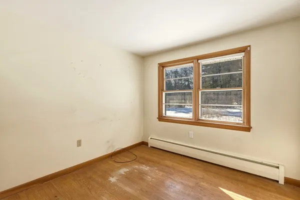 an empty room with a window