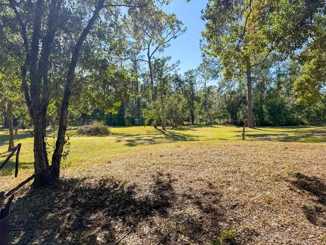a view of a swimming pool with a yard