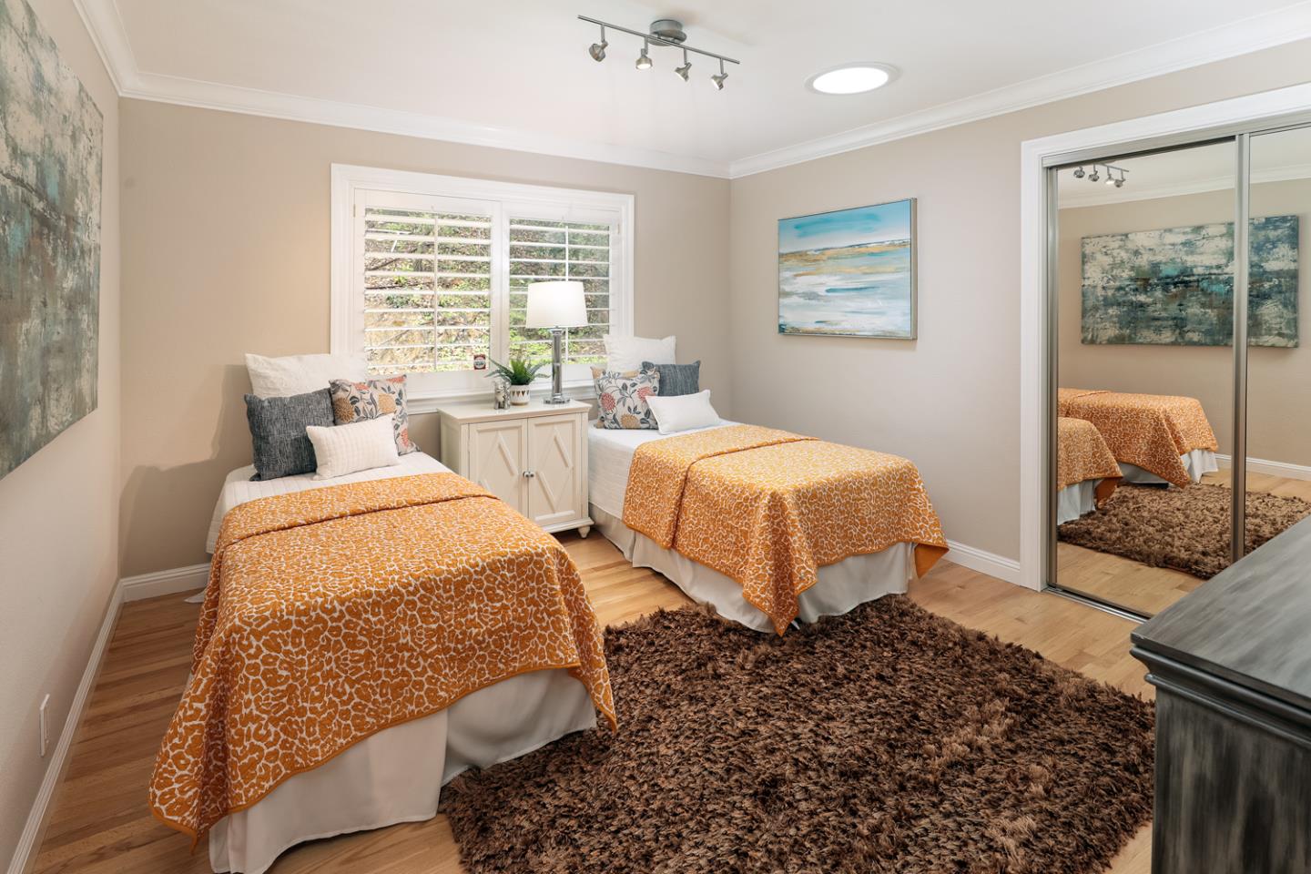 21781 Prospect Road Saratoga, CA 95070 - Photo 21 of 51 a bedroom with two beds and large window