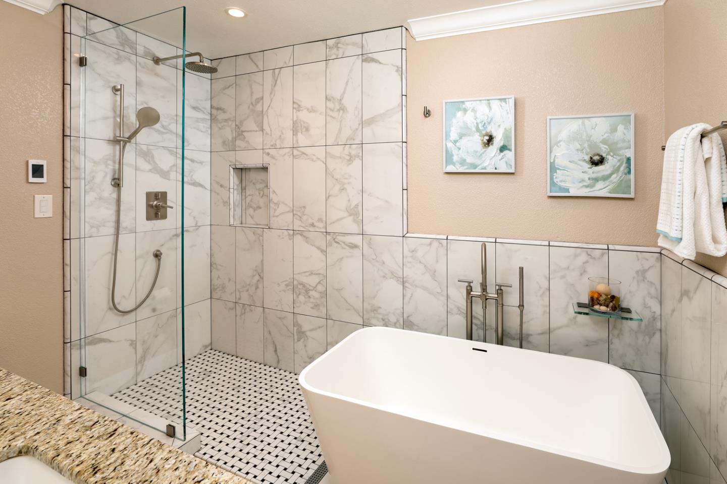 21781 Prospect Road Saratoga, CA 95070 - Photo 27 of 51 a bathroom with a bathtub and shower