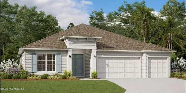front view of a house with a yard
