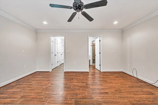 a view of backyard with deck