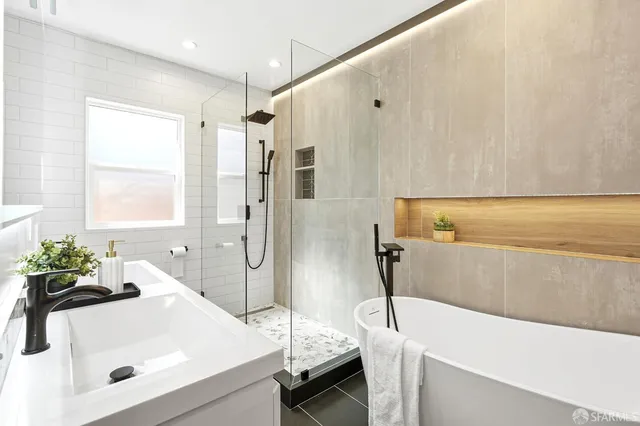 a bathroom with a sink and a bathtub