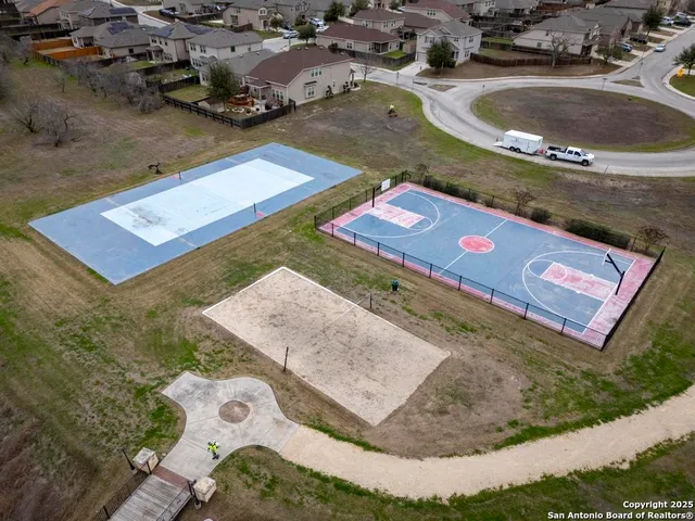 an aerial view of a house