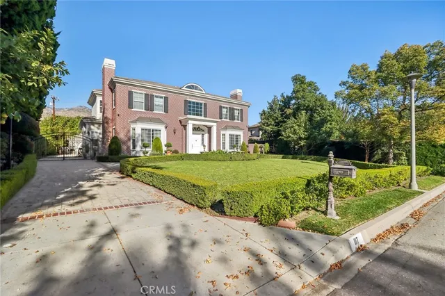 a view of a garden with a sitting area