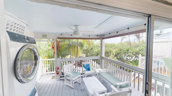 a view of a city from a balcony