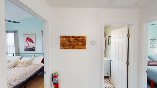 a room with furniture and a table