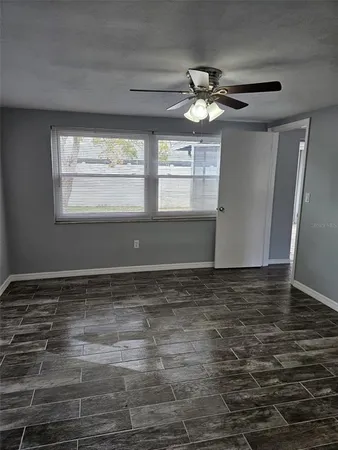 a view of a livingroom with a window
