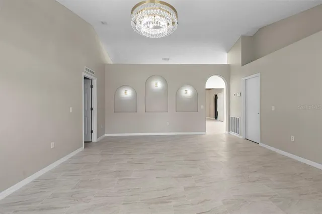 a view of a hallway with entryway